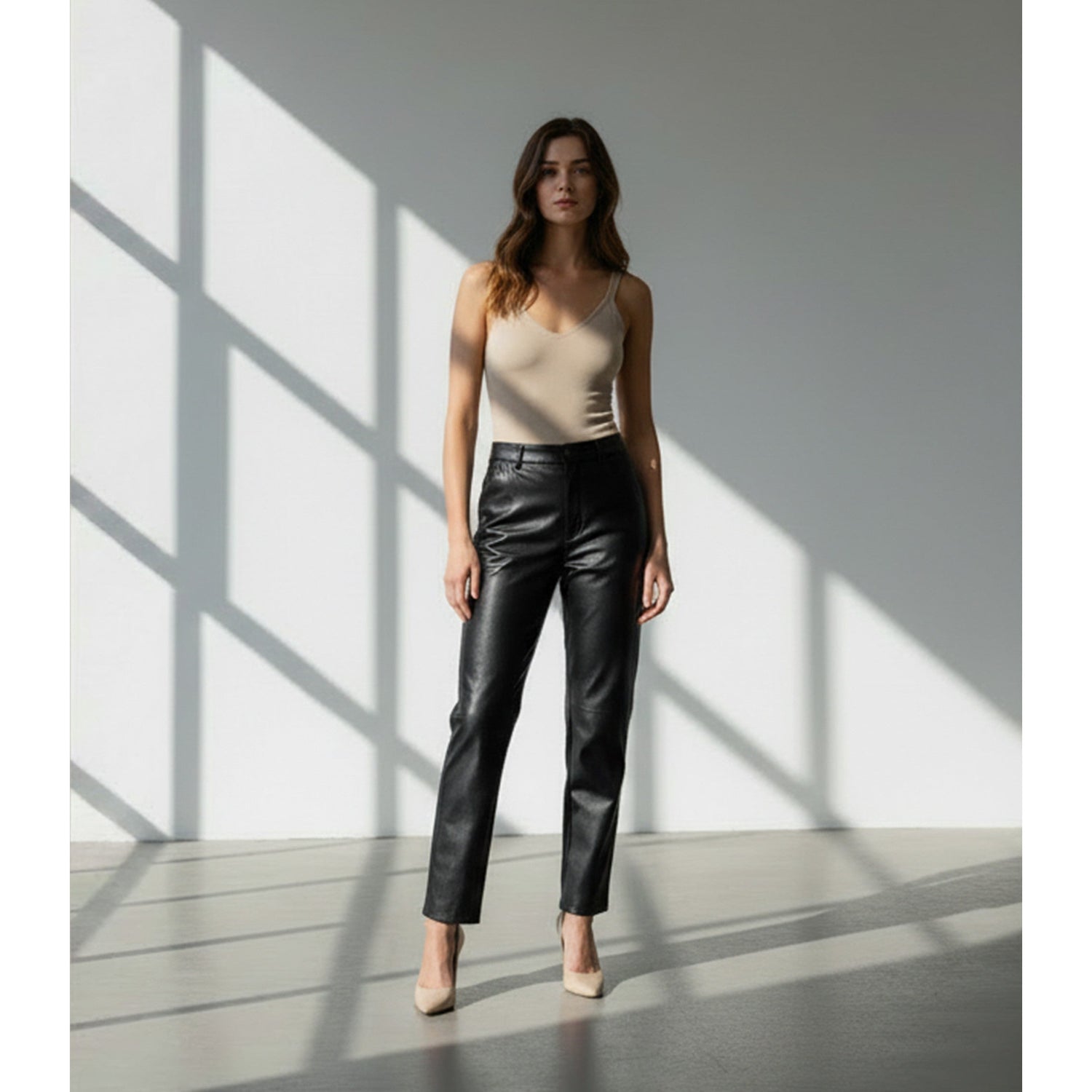 Leder-Kunstlederhose